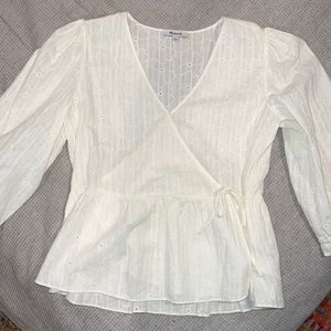 Madewell eyelet wrap top